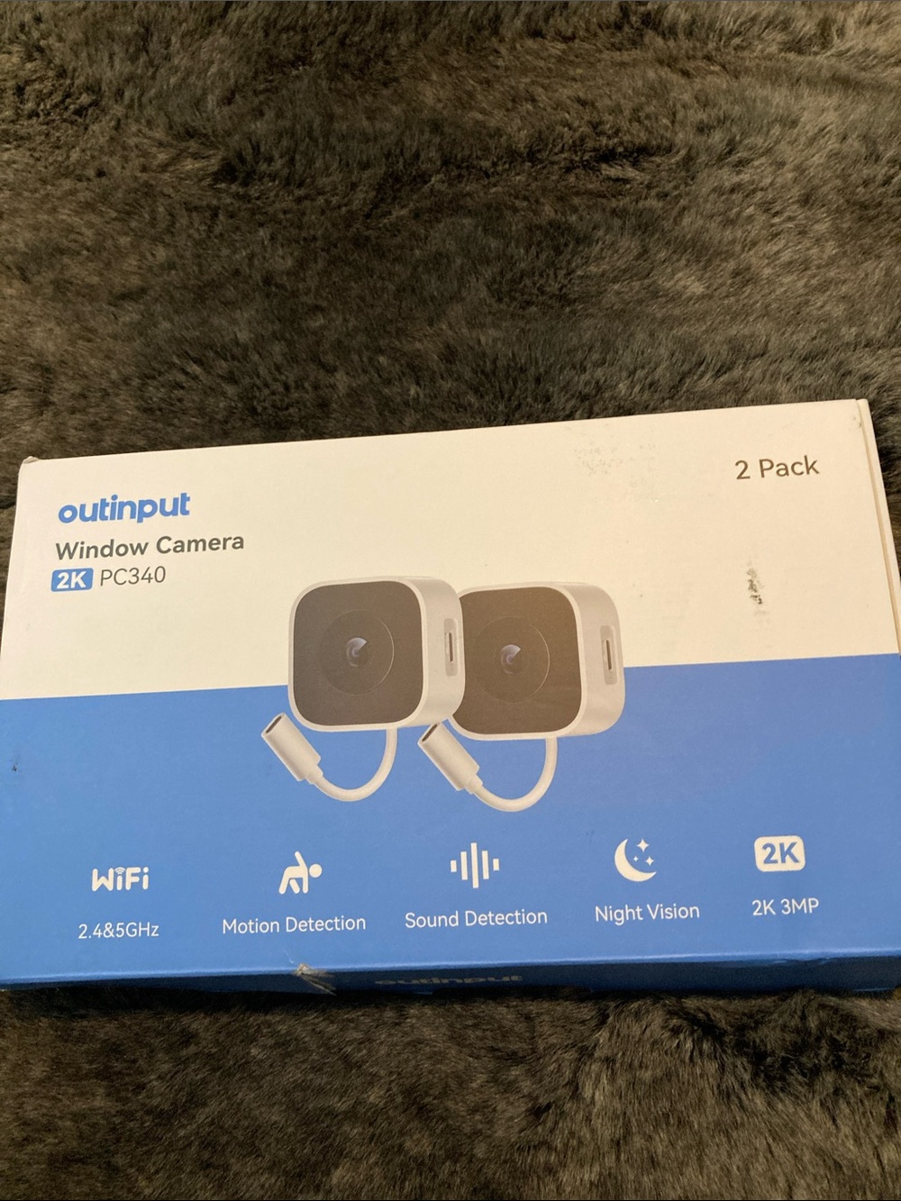 2-Pack White Window Camera PC340 - 2K WiFi Security Cameras